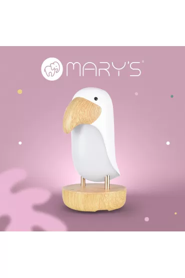 Marys Lampka nocna LED i bluetooth speaker Tukan bia�y