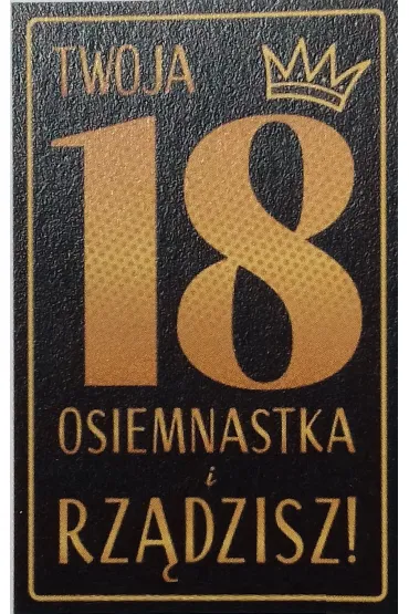 Art Nuvo Karnet 18 Urodziny damskie z�ocone, korona (13x20,5cm) UCK-06