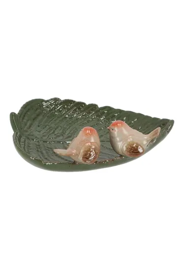 Esschert Design Poideko dla ptakw Li ceramiczny o wymiarach: 21x19x7 cm