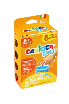 Carioca Farby tempera do malowania palcami 8 kolorw