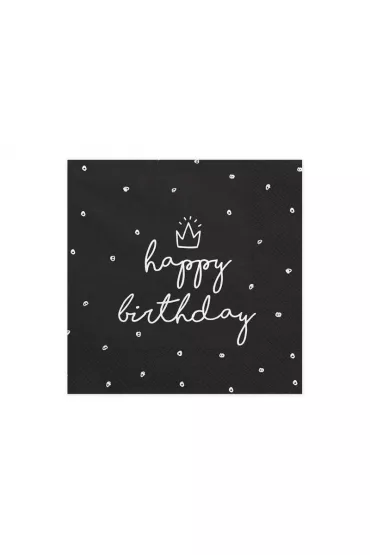 PartyDeco Serwetki Happy Birthday 33x33 cm