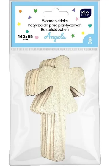 Interdruk Patyczki drewniane 6 szt Angels