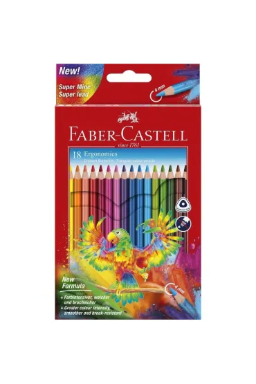 Kredki o��wkowe tr�jk�tne 18kol. FABER CASTELL