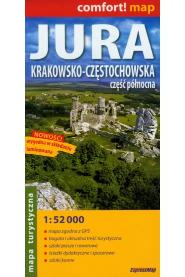 Jura Krakowsko-Cz�stochowska cz�� p�nocna laminowana mapa turystyczna 1:52 000