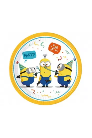 Minionki Talerzyki papierowe Minions Rise of Gru 23 cm 8 szt.