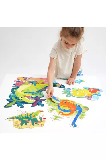 Puzzle progresywne 71 el. Dinozaury Bright Junior Media