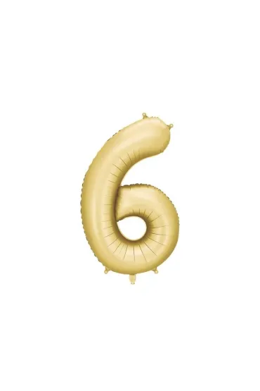 PartyDeco Balon foliowy cyfra 6 z�oty 86cm