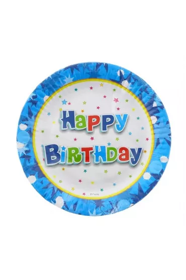 Godan Talerz papierowy Birthday 18cm 6 szt.