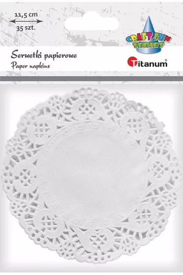 Titanum Serwetki papierowe okr�g�e bia�e 11,5 cm