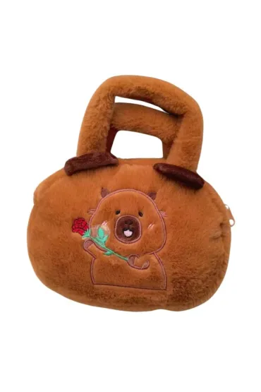 LeanToys Torba pluszowa Kapibara z r� br�zowy 20cm