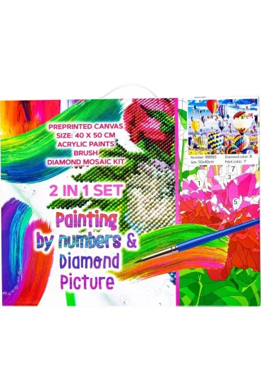 Panta Plast Zestaw 2w1: Diamentowa mozaika, p��tno 40x50cm