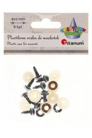 Titanum Oczy do maskotek plastikowe z mocowaniem 10mm 8 szt.