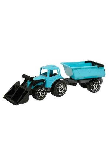 Traktor z �adowaczem i przyczepk� 57cm turkusowy Tactic