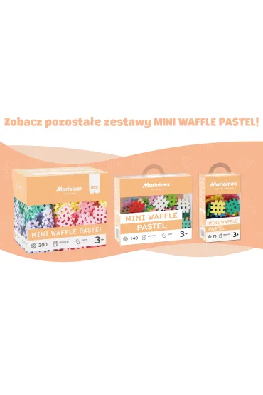 Klocki konstrukcyjne Mini Waffle 70 element�w Pastel MARIOINEX 903667