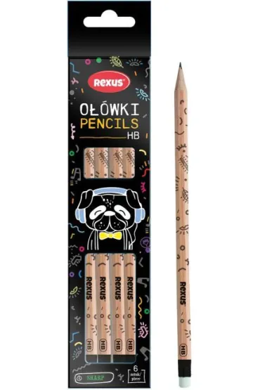 Beniamin O��wek z gumk� Rexus Teens w kartoniku 6 sztuk