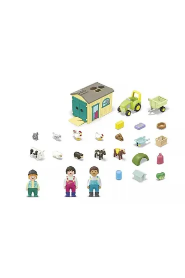 Playmobil Junior Przygoda na gospodarstwie z traktorem, przyczep� i zwierz�tami 71656