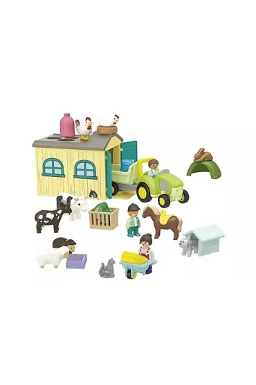 Playmobil Junior Przygoda na gospodarstwie z traktorem, przyczep� i zwierz�tami 71656