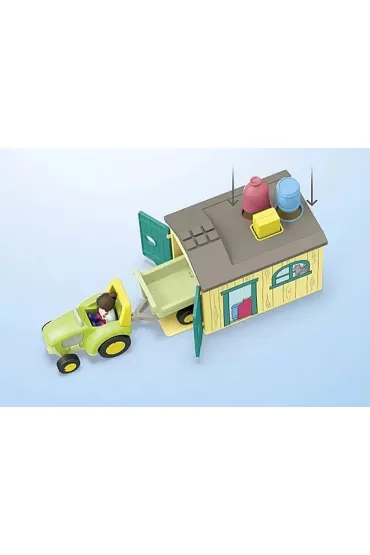 Playmobil Junior Przygoda na gospodarstwie z traktorem, przyczep� i zwierz�tami 71656