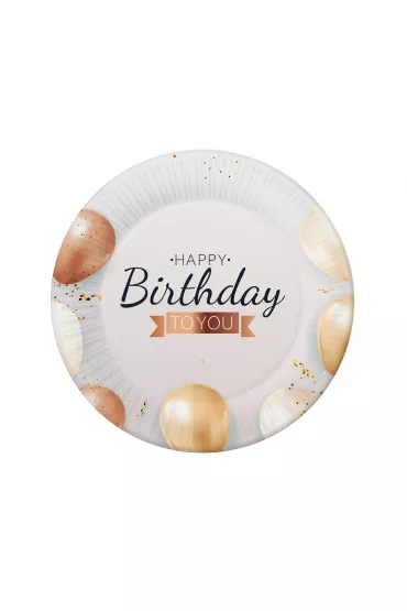 Godan Talerzyki papierowe Happy Birthday 18cm 6 szt.
