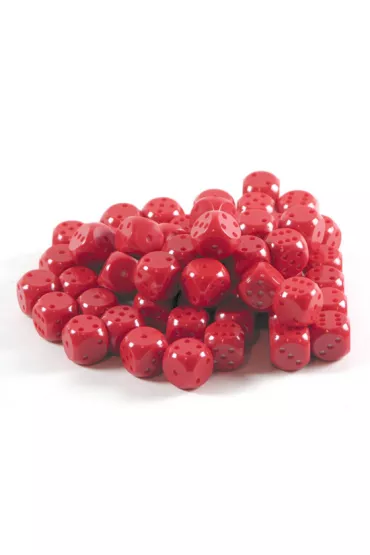 Kostka do gry plastik standard - czerwona - 100 szt.