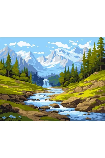 Ideyka Malowanie po numerach - Strumie� w g�rach 40x50cm