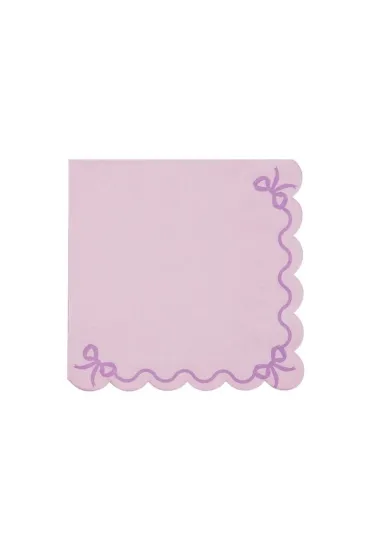 PartyDeco Serwetki z falbank� fioletowy 33x33cm 12 szt