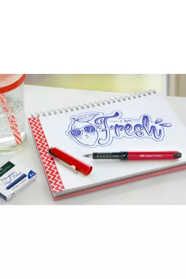 Faber-Castell Pi�ro wieczne szkolne + 6 naboi czerwone