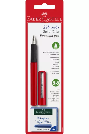Faber-Castell Pi�ro wieczne szkolne + 6 naboi czerwone
