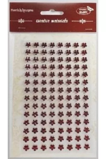 Galeria Hobby Stiker z kryszta�kami Kwiaty bordowe 8mm 112 szt.