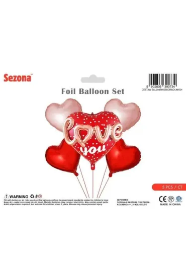 Balony Walentynkowe serca 5 szt.