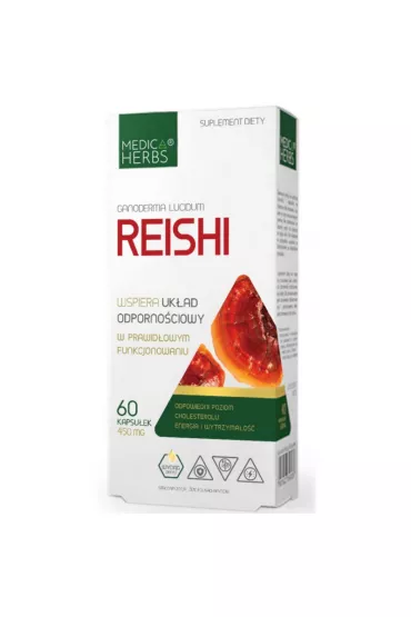 Medica Herbs Reishi Ganoderma lucidum Suplement diety 60 kaps.