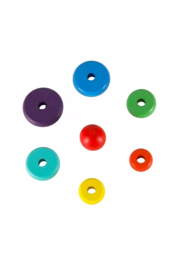 Wie�a piramida piramidka drewniana do uk�adania sorter kolorowy t�czowy 13cm