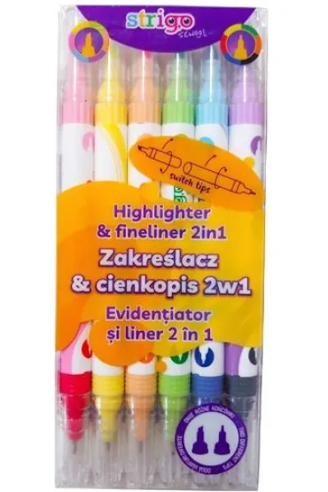 Strigo Zakre�lacz i cienkopis 2w1 6 szt.