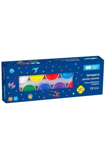 Farby plakatowe Pixi Planet 12 kolor�w Happy Color 300 ml