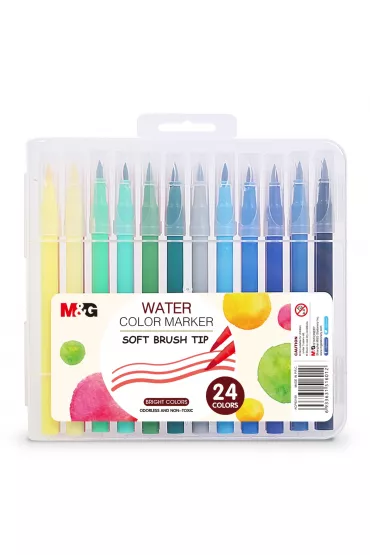 M&G Pisaki p�dzelkowe Brush Pen, wodne, 24 kolor�w 24 kolory