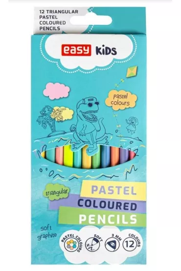 Easy Stationery Kredki tr�jk�tne pastelowe 12 szt.