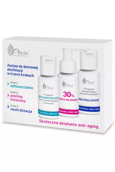Ava Zestaw do�domowej eksfoliacji z�kwasem mlekowym Professional Home Therapy 3 x 50 ml