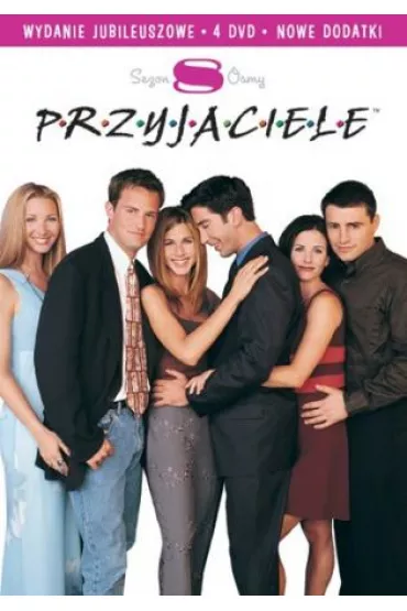 Przyjaciele. Edycja jubileuszowa, sezon 8 (4 DVD) - Courtney Cox Arquette, David Schwimmer, Jennifer Aniston, Lisa Kudrow, Matt LeBlanc, Matthew Perry