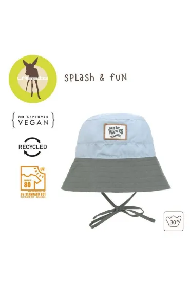 Lassig Kapelusz rybacki z filtrem UV80 Splash & Fun sky blue/deep olive, rozm. 46/49
