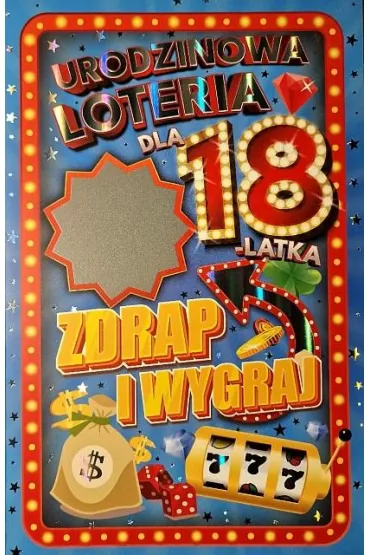 Yeku Karnet 18 Urodziny loteria zdrapka, m�skie