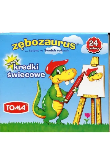 Toma Kredki �wiecowe Z�bozaurus 24 szt.