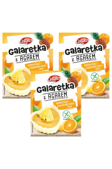 Celiko Galaretka z agarem ananasowo-pomara�czowa Zestaw 3 x 45 g
