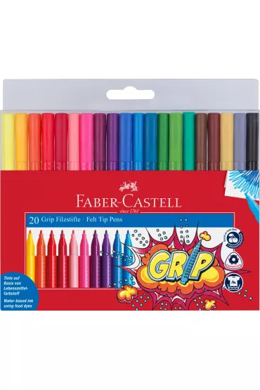 Faber-Castell Flamastry Grip w etui 20 szt.