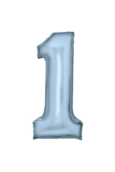 Amscan Balon foliowy cyfra 1 pastelowa niebieska 86cm