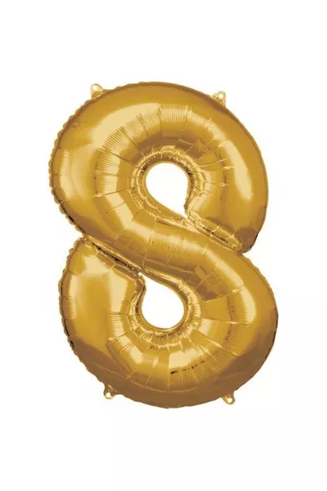 Amscan Balon foliowy cyfra 8 zota 57x86cm