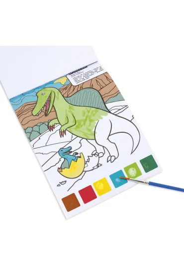 Malowanka z farbkami i p�dzelkiem - Dinozaury