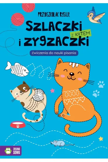 Szlaczki i zygzaczki z kotem. �wiczenia do nauki pisania. Przedszkolak rysuje