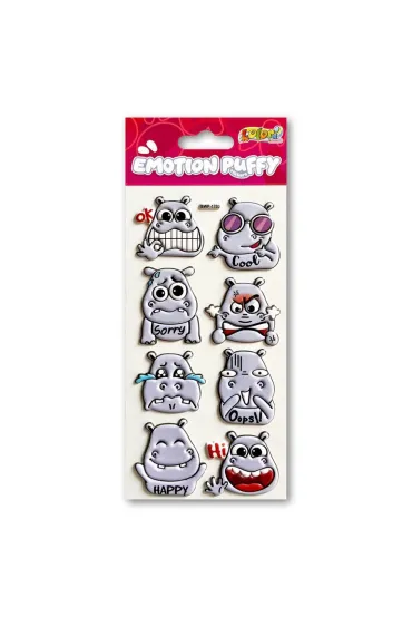 Penmate Naklejki puffy Emotion Hippo 8 szt.