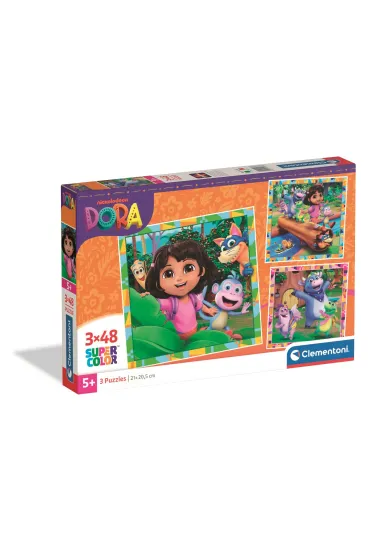 Puzzle 3x48 el. SuperColor. Dora Clementoni