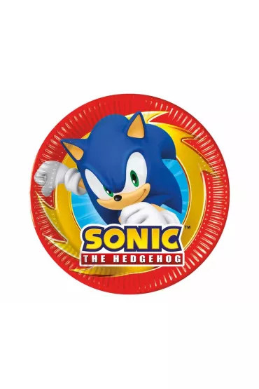 Sonic the Hedgehog Talerzyki papierowe Sonic 20cm 8 szt.